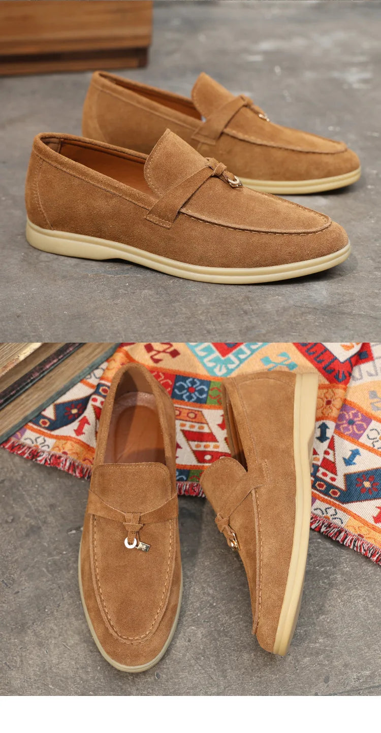Fashion Men's Casual Shoes Genuine Suede Leather Men Classic British Style Tassels Loafers Moccasins Mens Outdoor Driving Flats
