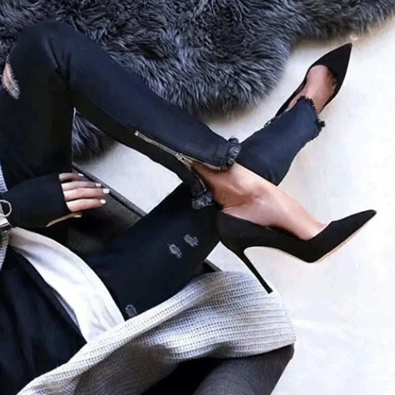 Women Pumps Spring/Autumn High heels Pointed Toe black Wedding Shoes Sexy High Heel shoes for Women Pumps