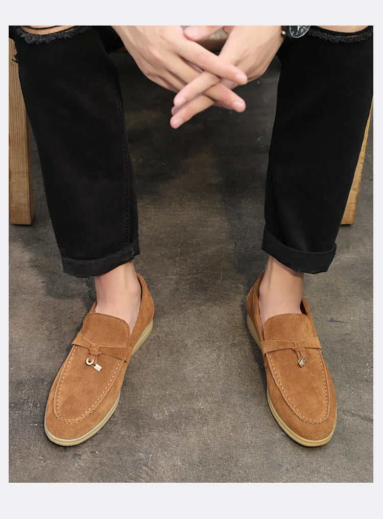 Fashion Men's Casual Shoes Genuine Suede Leather Men Classic British Style Tassels Loafers Moccasins Mens Outdoor Driving Flats