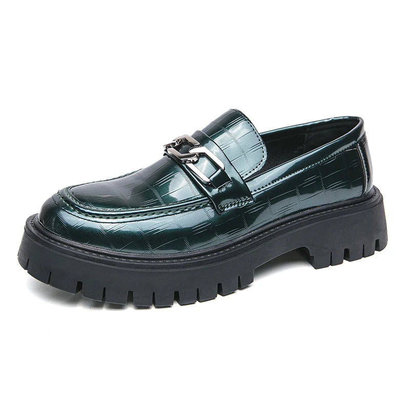Platform New Men's Dress Leather Shoes High Classic Comfortable Pointed Toe Lace-up Business Shoes Fashion Casual Wedding Party