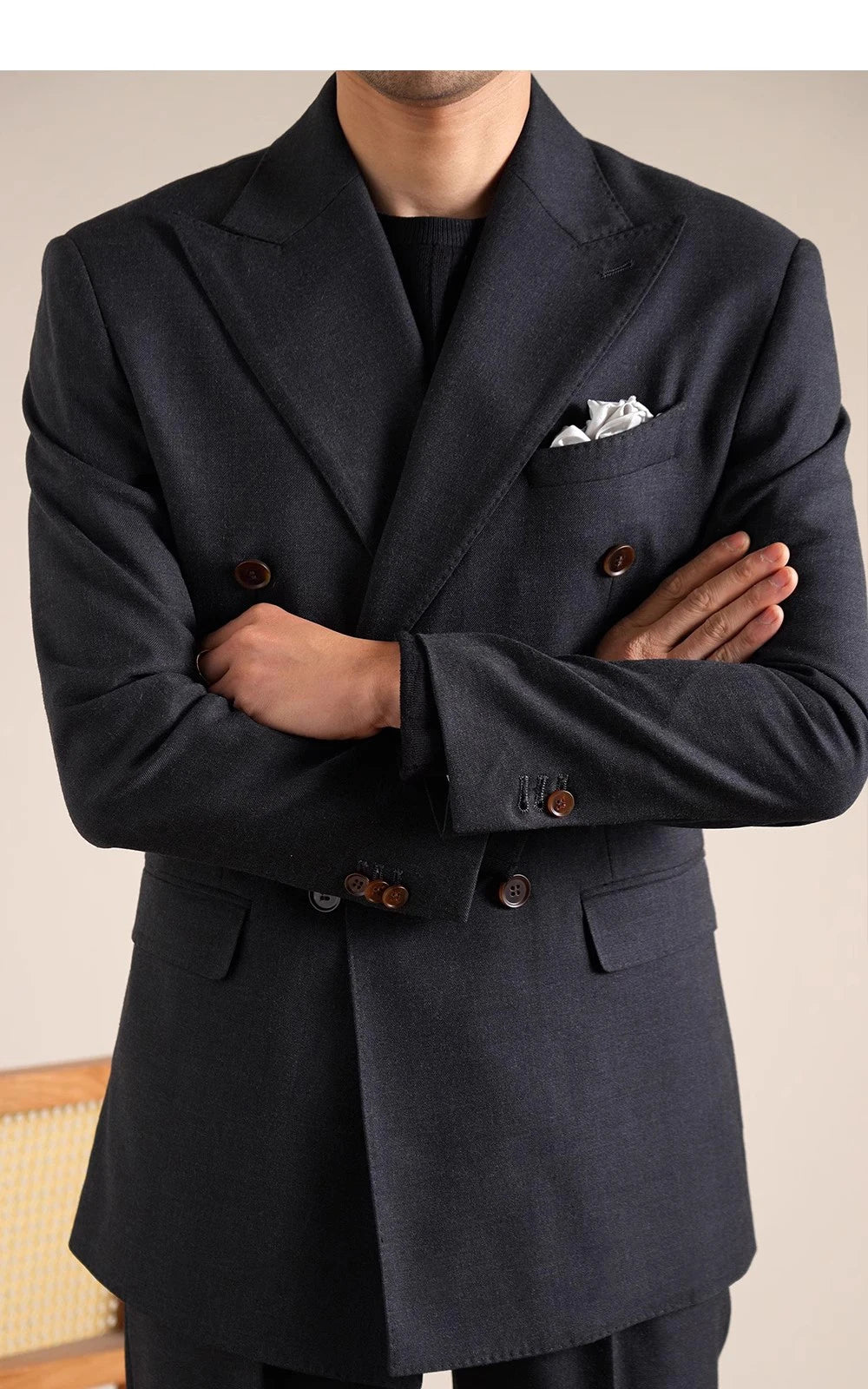 Double Breasted Wedding Suit Men Tuxedo Suit Smoking Homme Mariage Traje Novio 2024 Wool Italian Blazers Suit For Men's Business