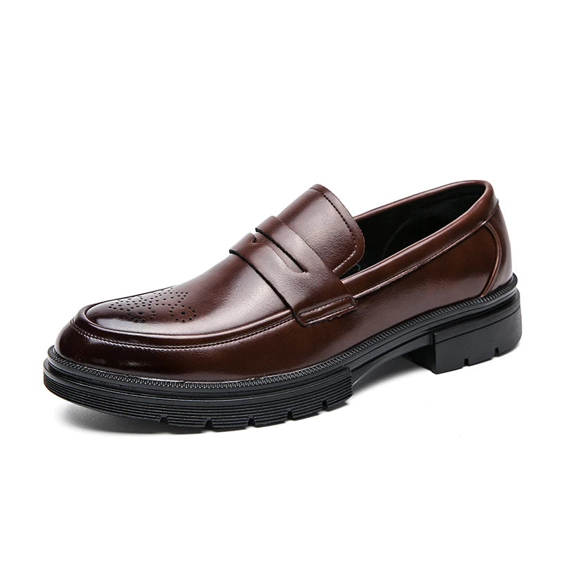 Men's Shoes Luxury Brand Business Formal Loafers Slip-on Driving Shoes Fashion British Style Men Leather Shoes Moccasins Flats