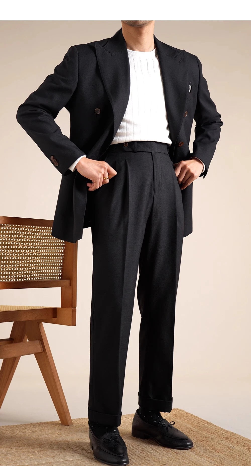 Double Breasted Wedding Suit Men Tuxedo Suit Smoking Homme Mariage Traje Novio 2024 Wool Italian Blazers Suit For Men's Business