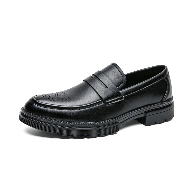 Men's Shoes Luxury Brand Business Formal Loafers Slip-on Driving Shoes Fashion British Style Men Leather Shoes Moccasins Flats