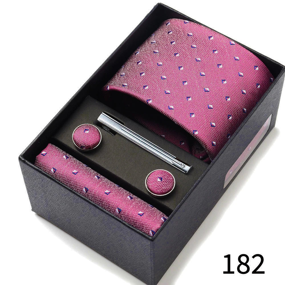 Business Ties Hanky Cufflink Tie Clips Set For Men Green Necktie Corbatas Suit Accessories Wedding In Gift Box Gravatas