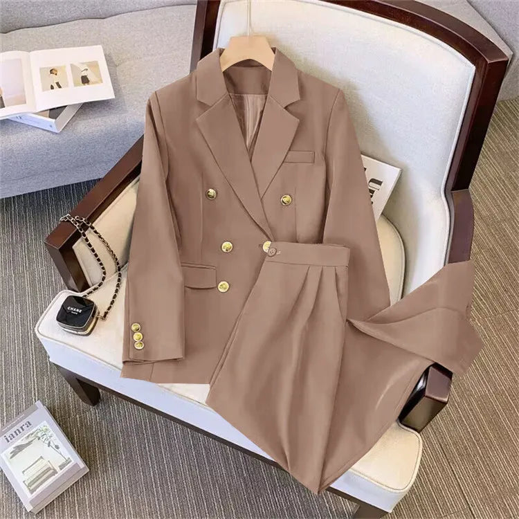 Autumn Two Piece Set For Women 2024 Casual Chic And Elegant Tops Coats Outfit Blazers Pants Sets Women's Suit Clothing