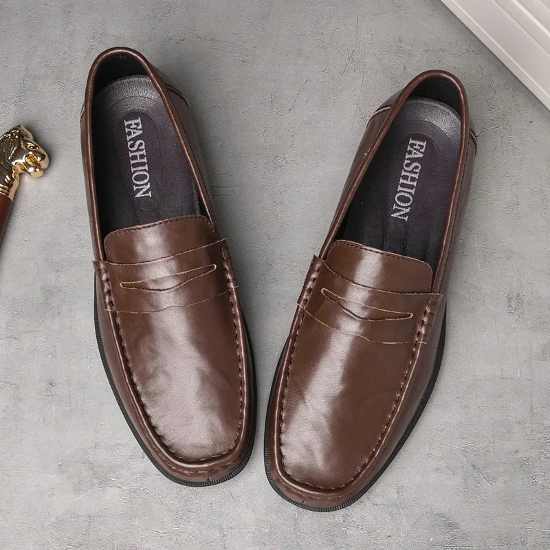 Genuine Leather Mens Loafers Handmade Casual Shoes for Men Slip on Flats Walking Shoe Breathable Man Driving Footwear Moccasins