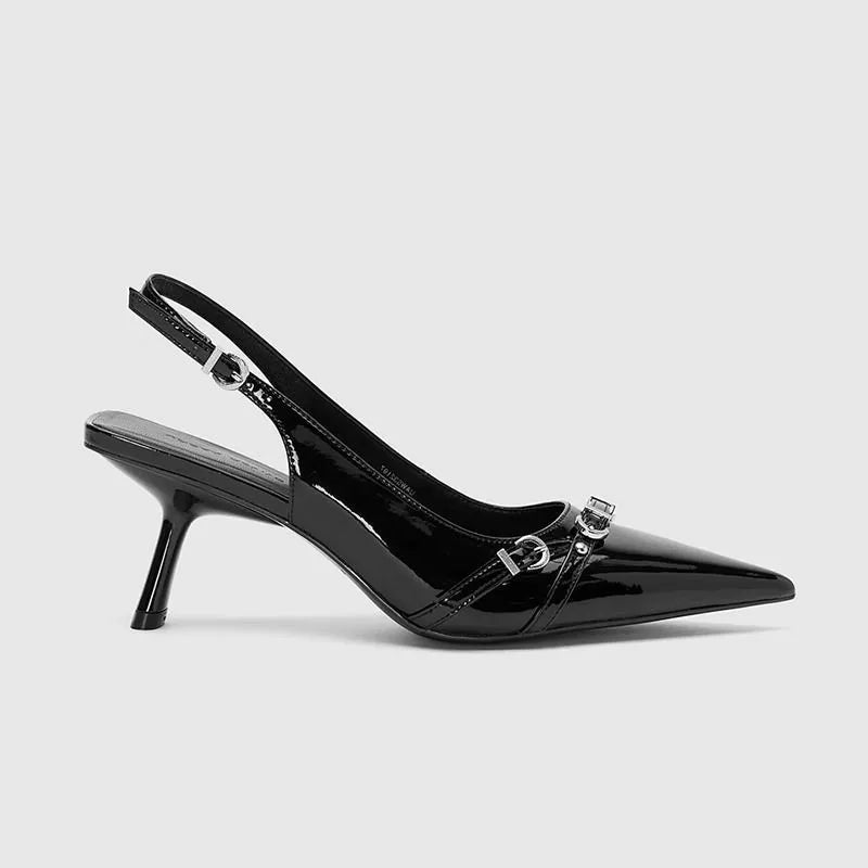 Big Size Footwear Wine Red Women High Heels Shoes Fashion Pointed Toe Pumps Ladies Thin Heels Shoes  Female Slingbacks Slides