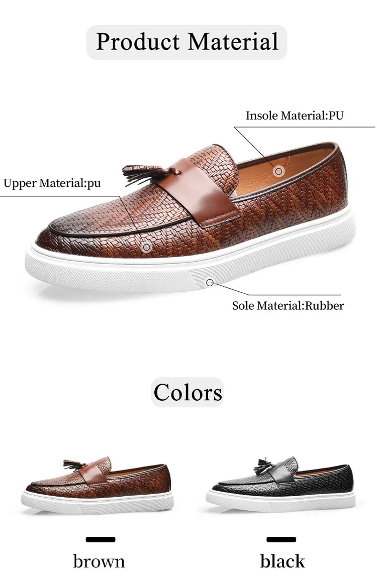 New Fashion Leather Men Party and Wedding Casual Loafers Italian Men's Dress Shoes Comfortable Breathable Men Shoes Big Size 46