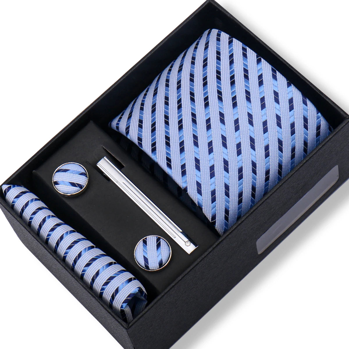 Jacquard Necktie Hanky Cufflink Set Tie Clip For Men Gravatas Business Wedding