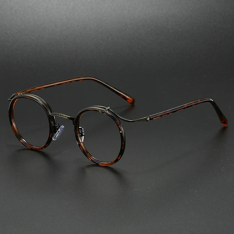 Design Luxury Round Frame Glasses Frame for Men Women Ultralight Stainless Steel Alloy Anti Blue Light Eyeglasses