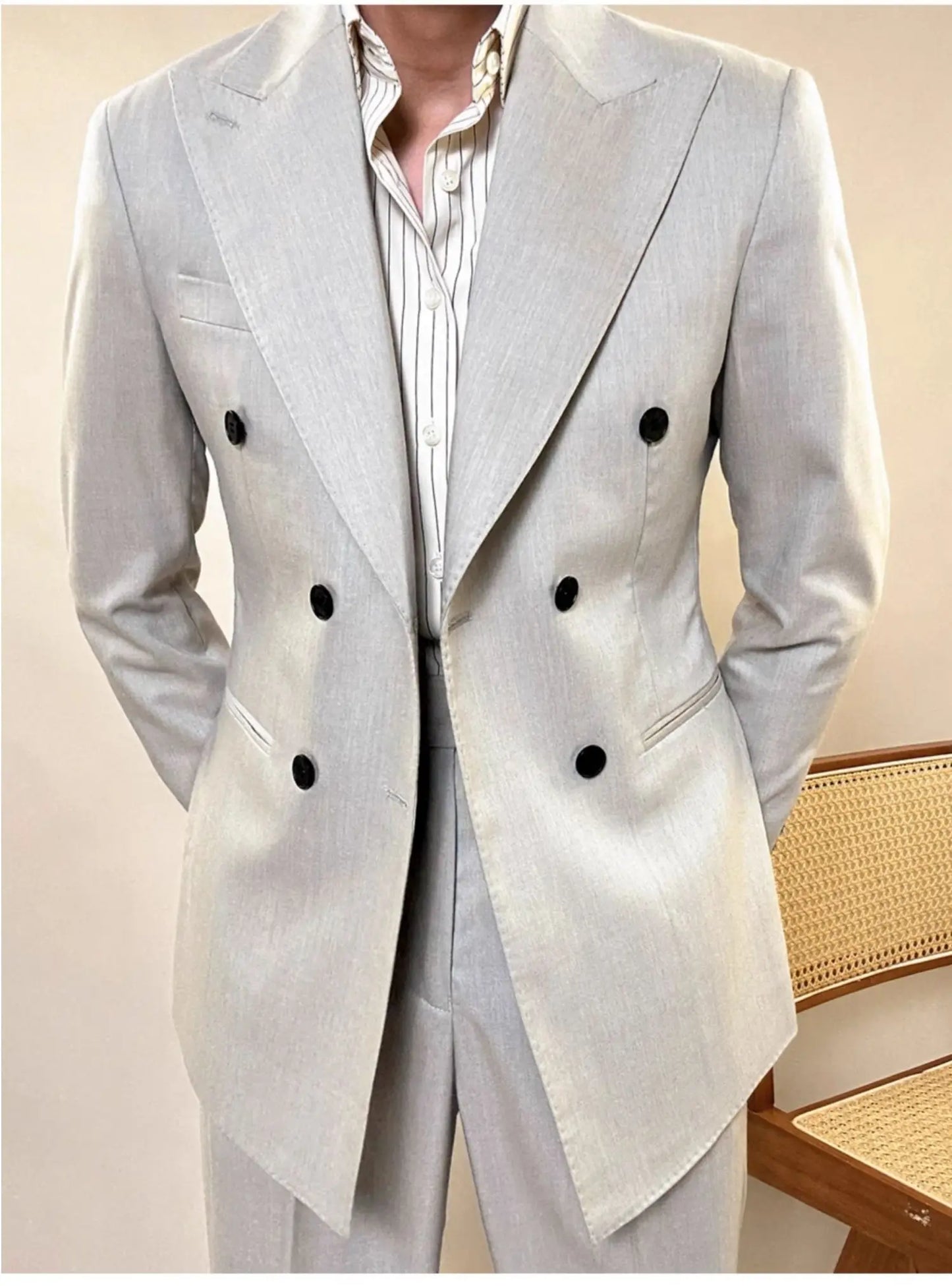 2025 British Style Men Suits Designers Double Breasted Men Tuxedo Suit Wedding Business Dress Coat Social Banquet Tuxedo Costume