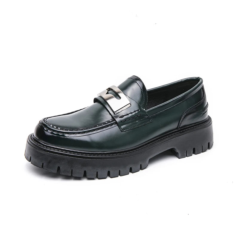 Platform New Men's Dress Leather Shoes High Classic Comfortable Pointed Toe Lace-up Business Shoes Fashion Casual Wedding Party