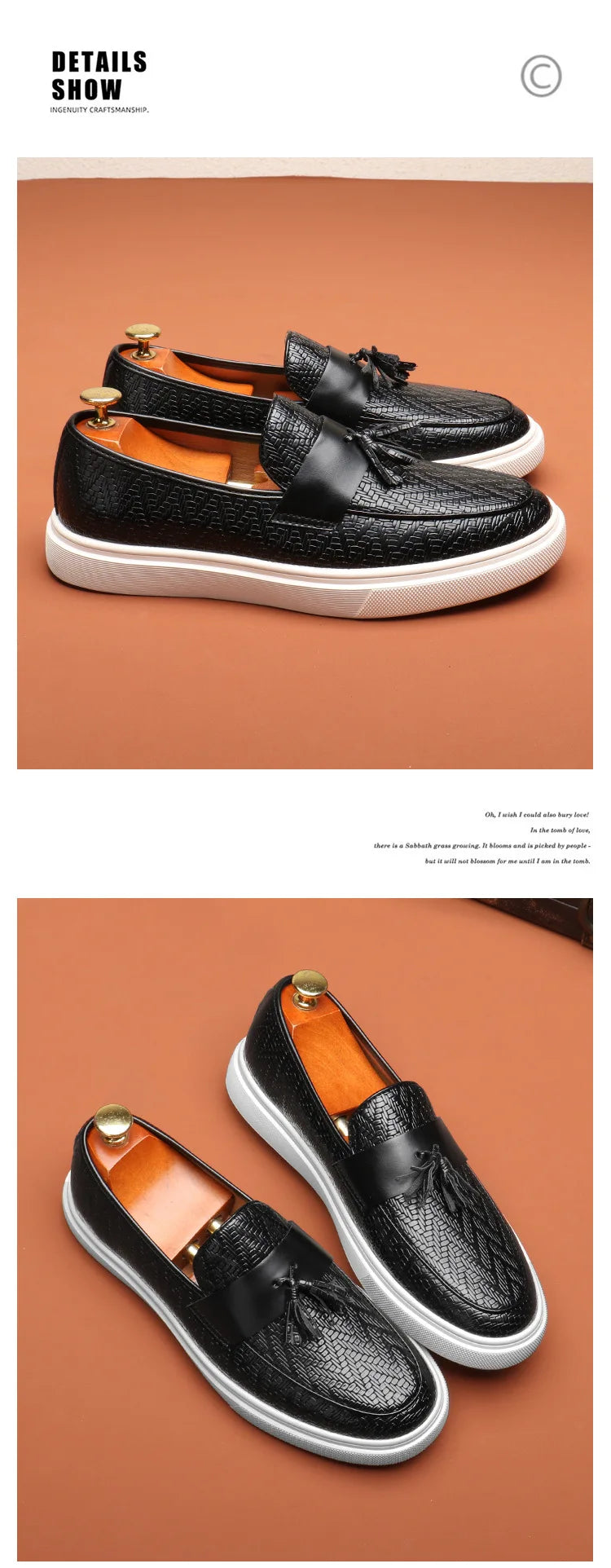 New Fashion Leather Men Party and Wedding Casual Loafers Italian Men's Dress Shoes Comfortable Breathable Men Shoes Big Size 46