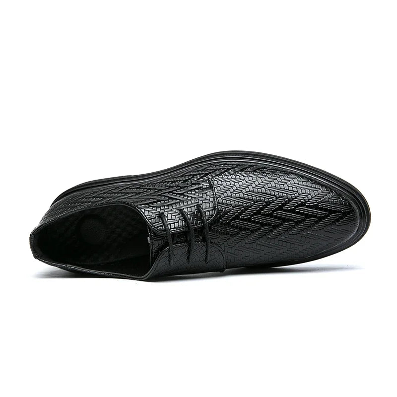 Designer Brand Men's Leather Casual Shoes for Office Interviews Versatile Business Shoes Outdoor Commuting Men's Work Shoes