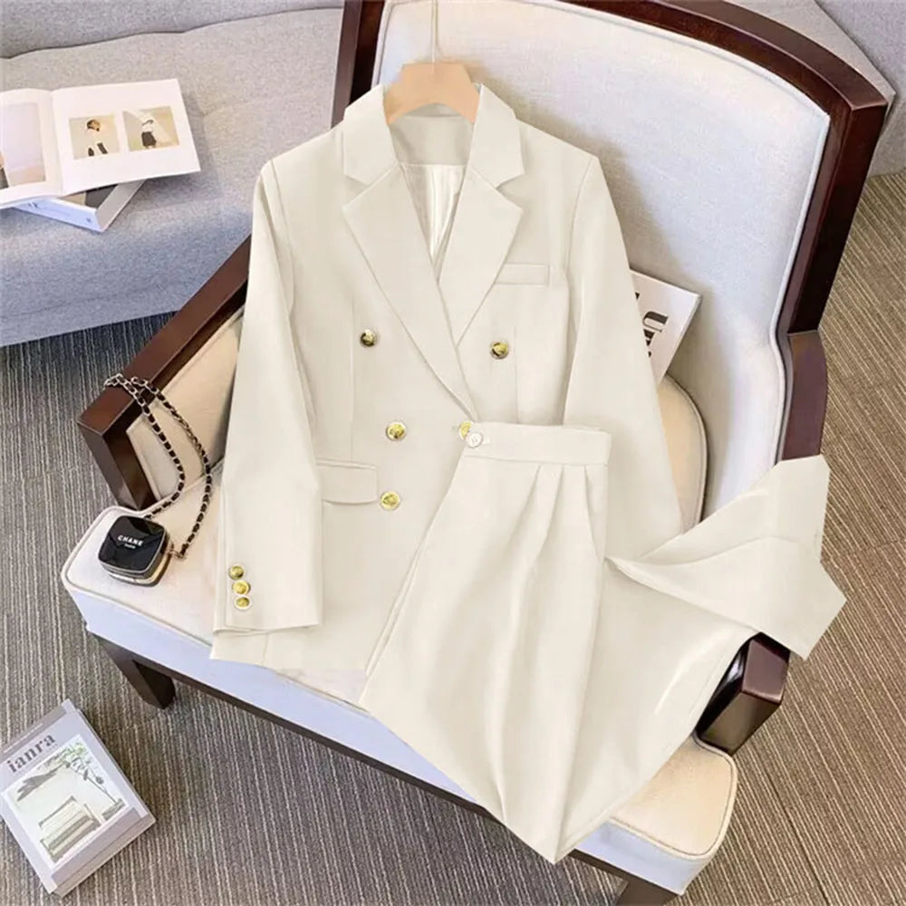 Autumn Two Piece Set For Women 2024 Casual Chic And Elegant Tops Coats Outfit Blazers Pants Sets Women's Suit Clothing