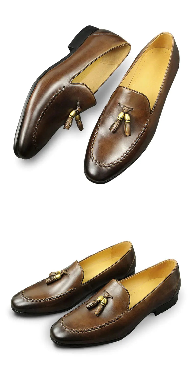 Office Loafers Men Shoes Made Pure Cowhide Leather Zapatos Para Hombres Dress Business Daily Footwears Breathable Fast Delivery