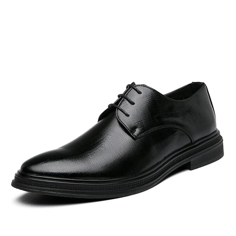 Designer Brand Men's Leather Casual Shoes for Office Interviews Versatile Business Shoes Outdoor Commuting Men's Work Shoes