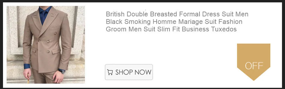 Stripe Suit Men Versatile Fashion Gentleman's Double Breasted Italian Lapel Coat Formal Wedding Groom Business Men Tuxedo Suit