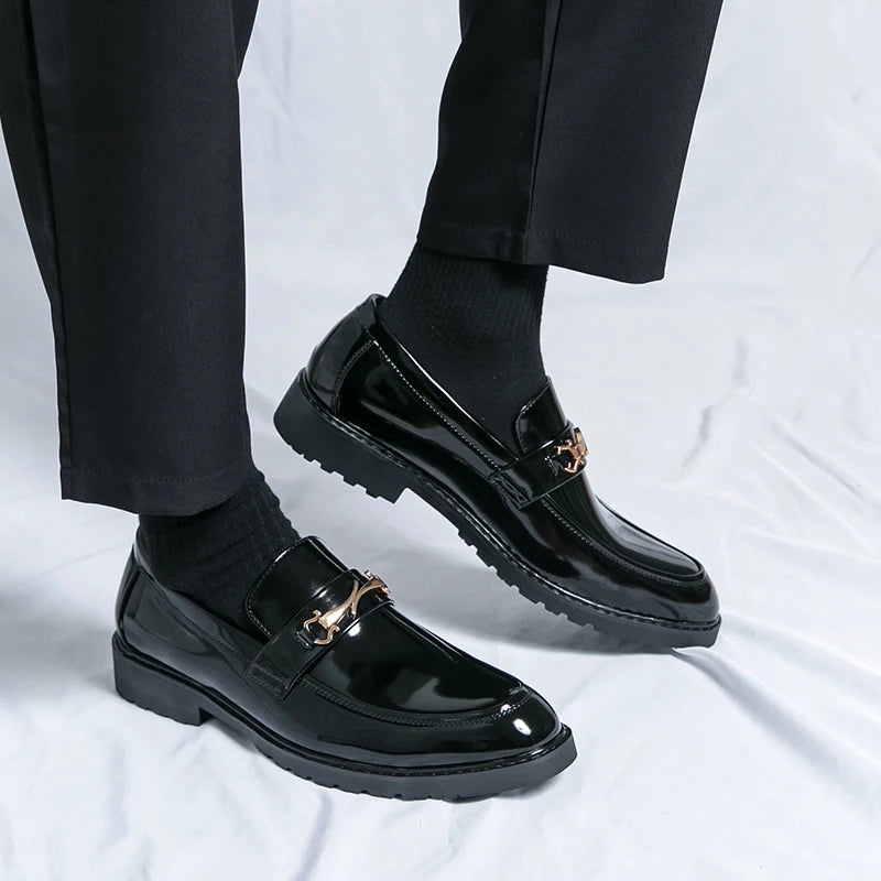 New Luxury Slip on Dress Shoes Men Genuine Leather Italian Loafer Shoes for Men Black Brown Brand Formal Oxford Men Casual Shoes