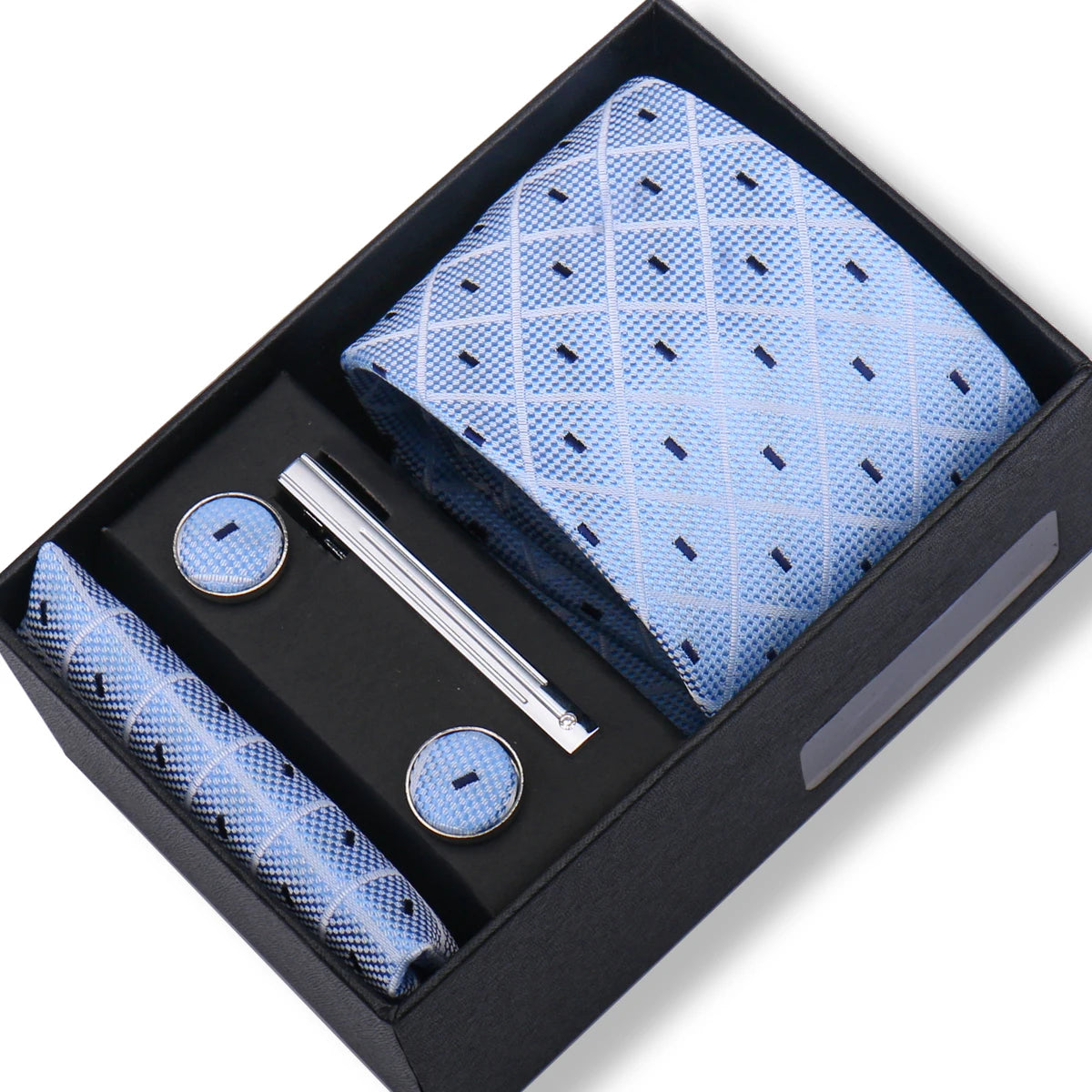 Jacquard Necktie Hanky Cufflink Set Tie Clip For Men Gravatas Business Wedding
