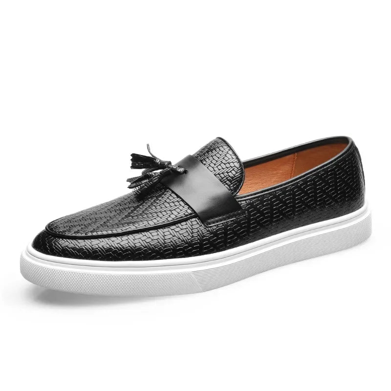 New Fashion Leather Men Party and Wedding Casual Loafers Italian Men's Dress Shoes Comfortable Breathable Men Shoes Big Size 46