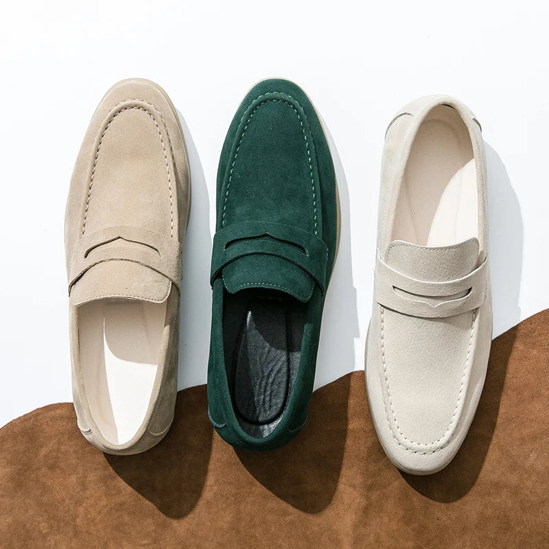 Spring New Classic Suede Loafers Men Casual Shoes Luxury Brand Mens Breathable Slip on Driving Shoes Nubuck Leather Moccasins
