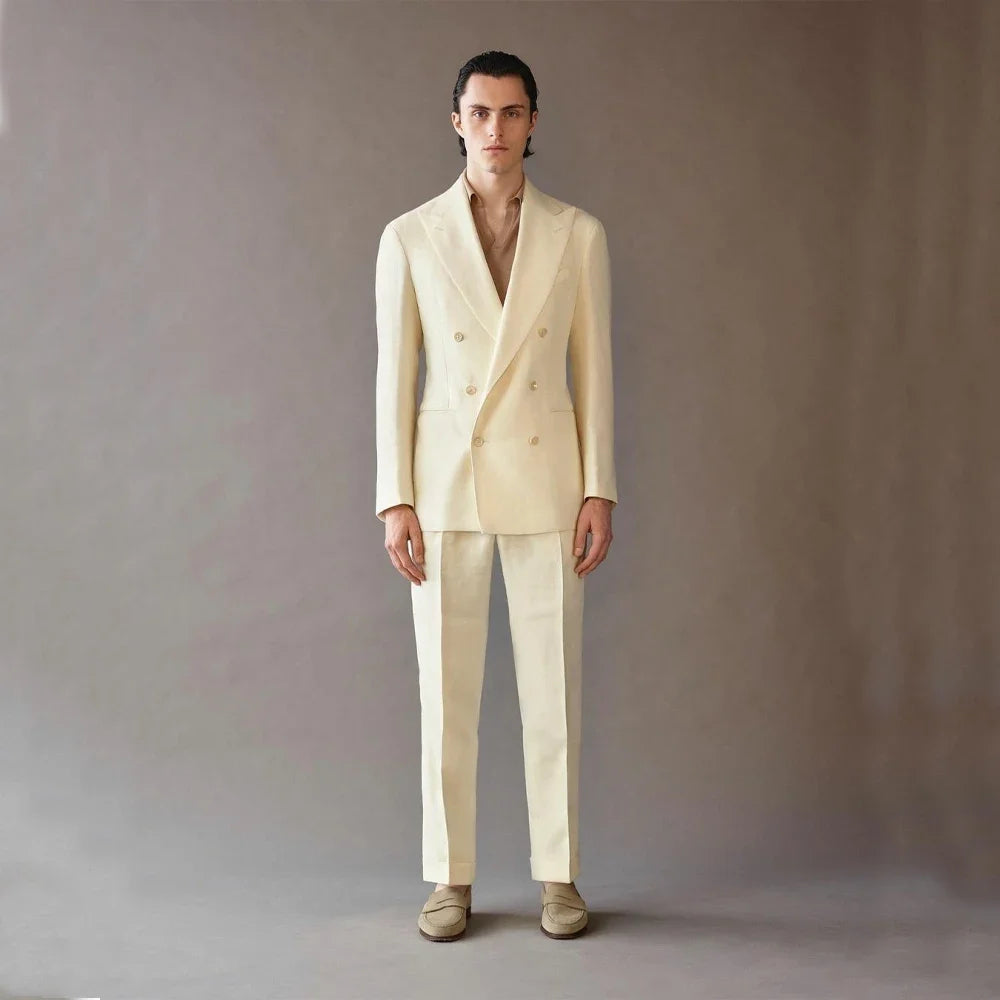 High Quality Men's Suit 2 Piece Blazer Pants Business Luxury For Wedding Men's Costumes Adult Man Costume Summer Serge Casual