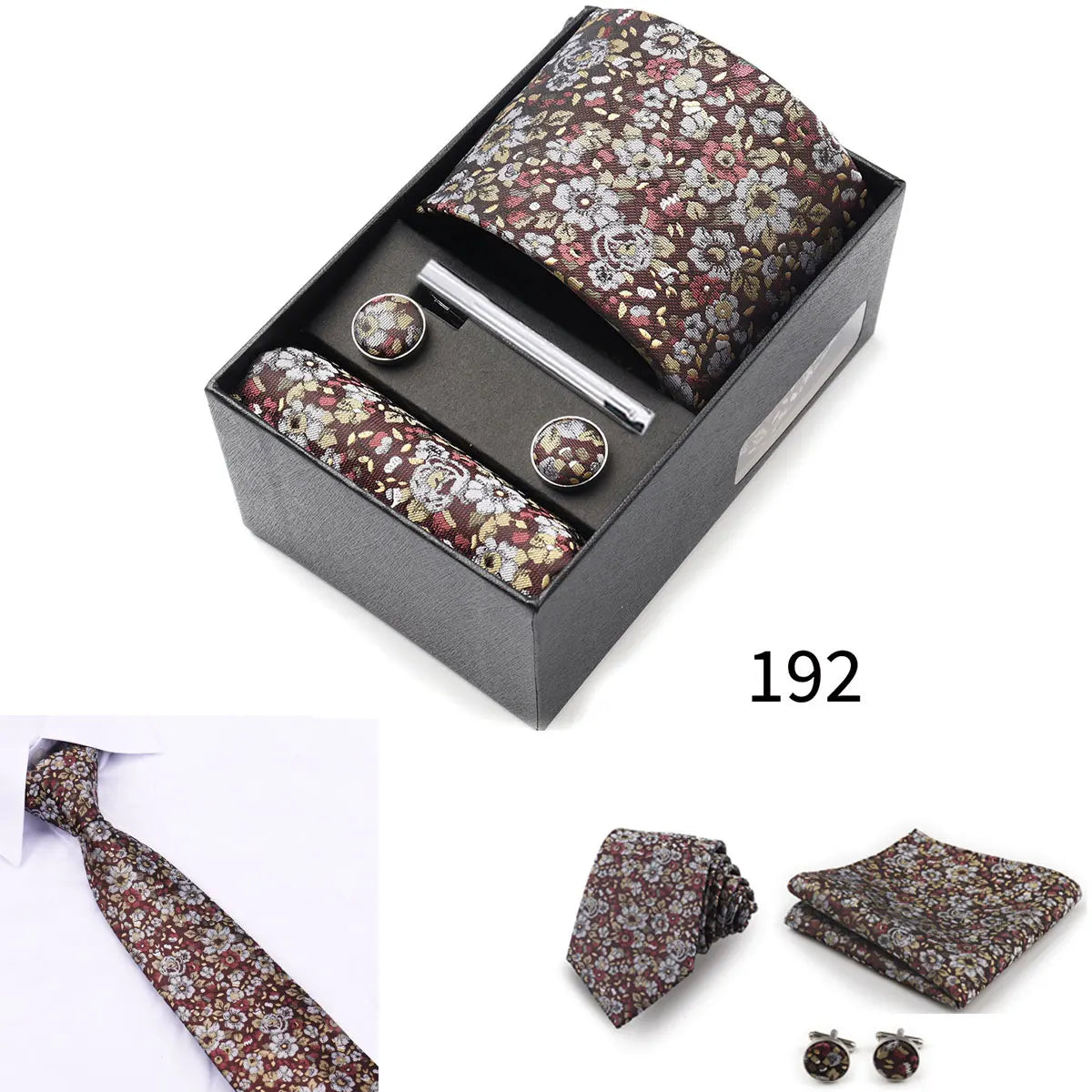 Business Ties Hanky Cufflink Tie Clips Set For Men Green Necktie Corbatas Suit Accessories Wedding In Gift Box Gravatas