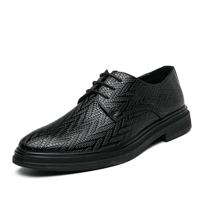 Designer Brand Men's Leather Casual Shoes for Office Interviews Versatile Business Shoes Outdoor Commuting Men's Work Shoes