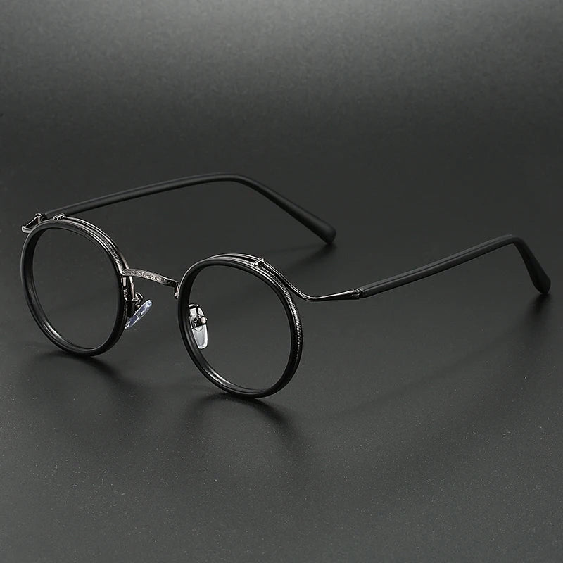Design Luxury Round Frame Glasses Frame for Men Women Ultralight Stainless Steel Alloy Anti Blue Light Eyeglasses