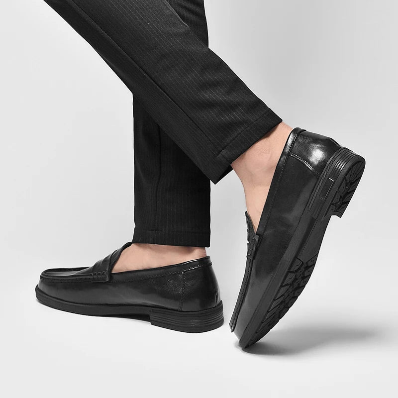 Genuine Leather Mens Loafers Handmade Casual Shoes for Men Slip on Flats Walking Shoe Breathable Man Driving Footwear Moccasins