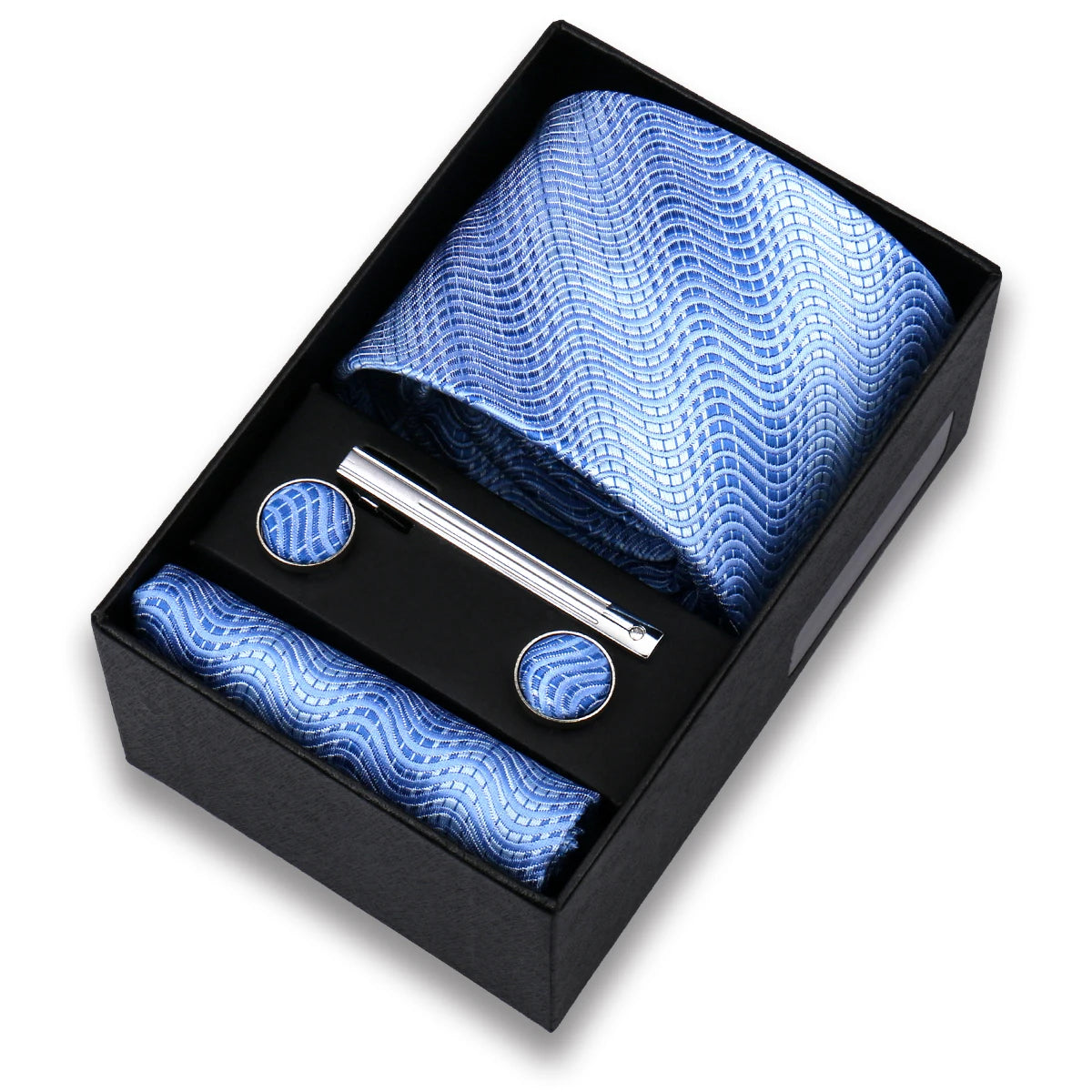 Tie Set For Men Silk Necktie Wedding Cufflinks Box Gift Tie Clip Men Pocket Square Necktie Luxury Business Wholesale Gravatas