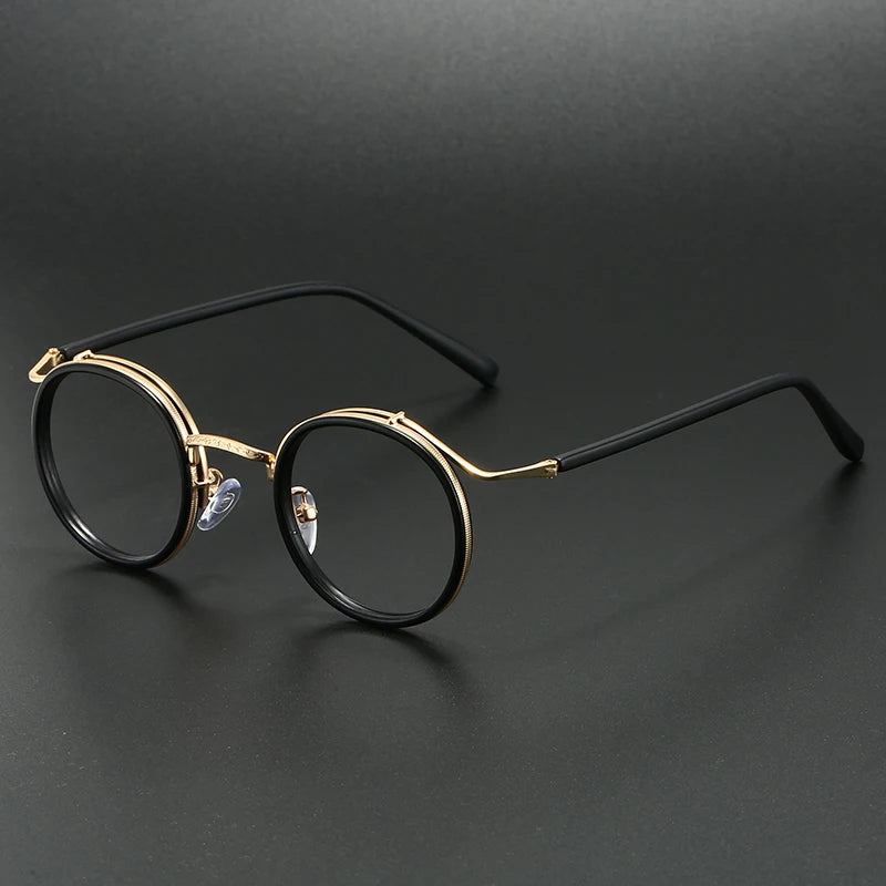 Design Luxury Round Frame Glasses Frame for Men Women Ultralight Stainless Steel Alloy Anti Blue Light Eyeglasses