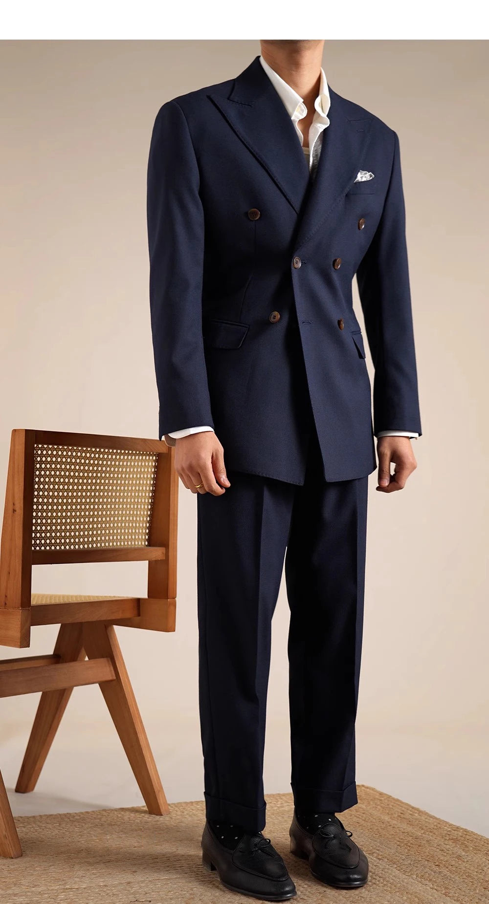 Double Breasted Wedding Suit Men Tuxedo Suit Smoking Homme Mariage Traje Novio 2024 Wool Italian Blazers Suit For Men's Business