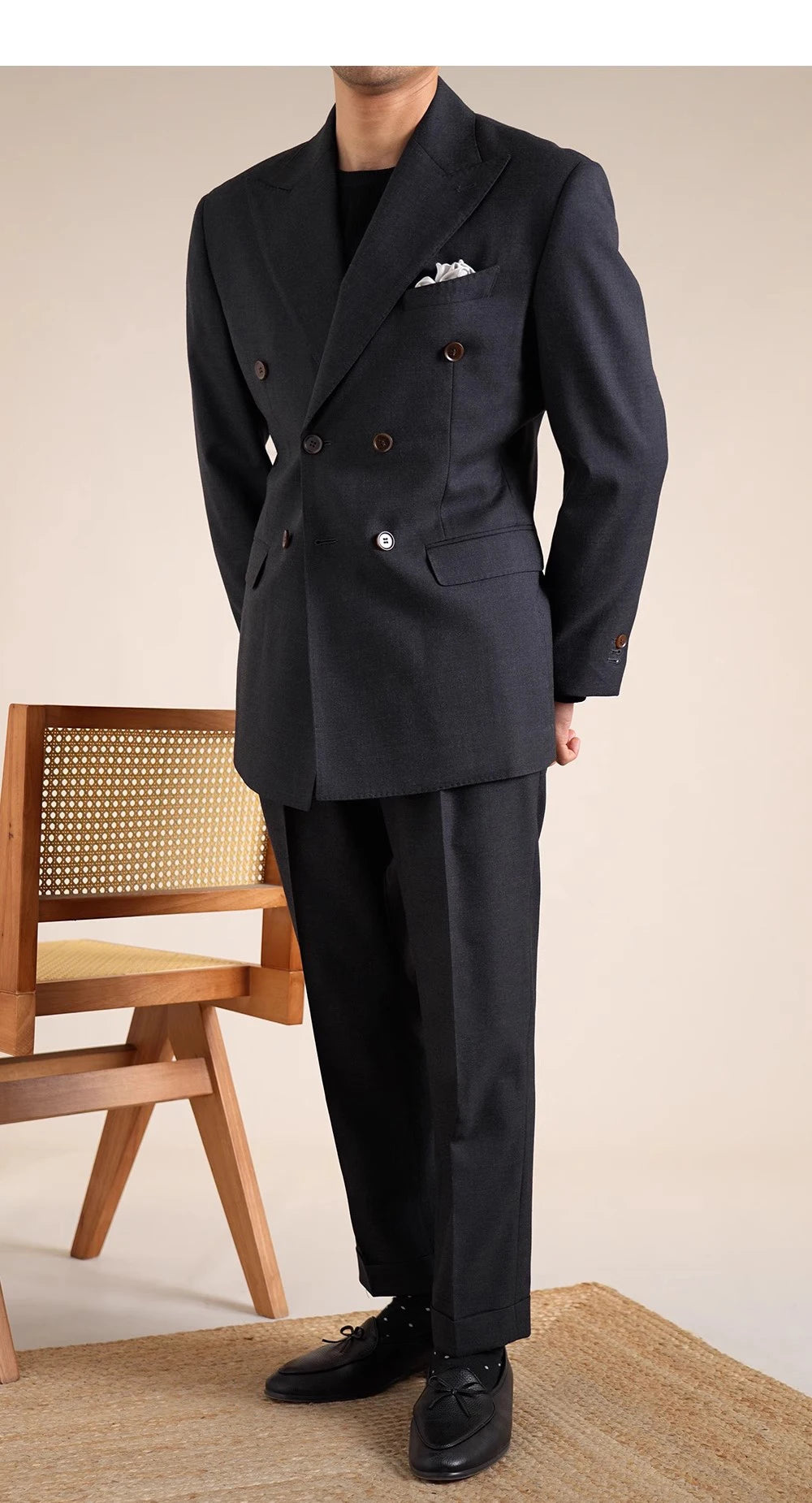 Double Breasted Wedding Suit Men Tuxedo Suit Smoking Homme Mariage Traje Novio 2024 Wool Italian Blazers Suit For Men's Business