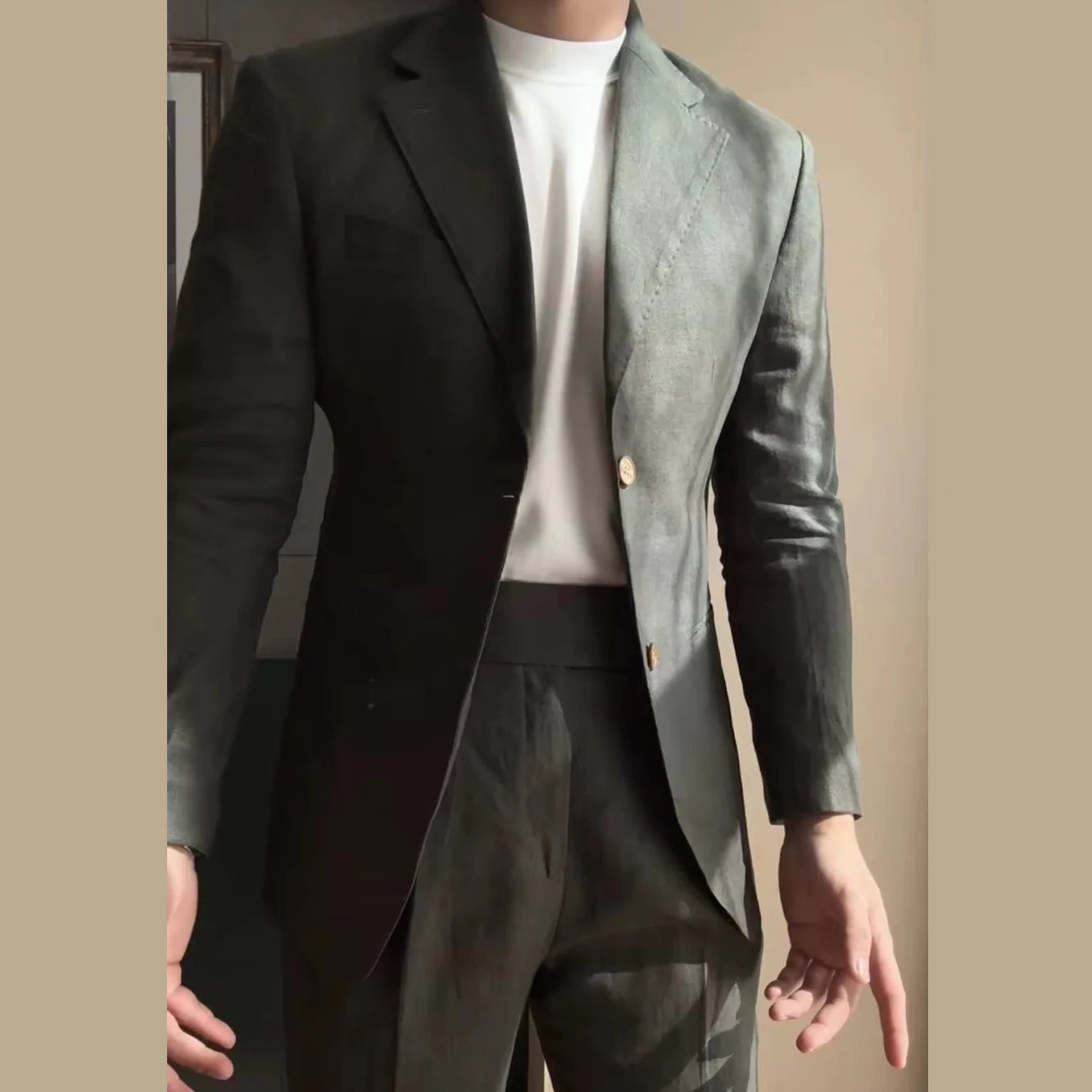 High Quality Linen Blend Business Dress Suit Wedding Suit Men Versatile Casual Office Party Prom Costume Homme Men Tuxedo Suit