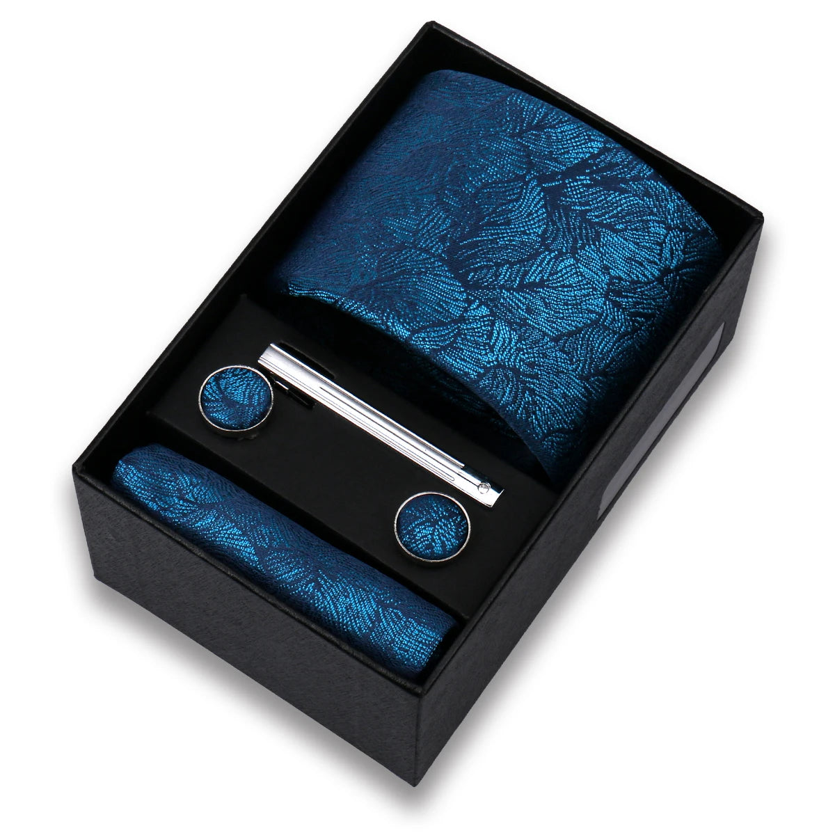 Tie Set For Men Silk Necktie Wedding Cufflinks Box Gift Tie Clip Men Pocket Square Necktie Luxury Business Wholesale Gravatas