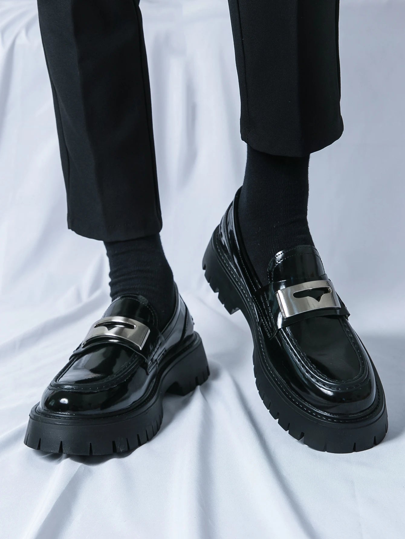 Platform New Men's Dress Leather Shoes High Classic Comfortable Pointed Toe Lace-up Business Shoes Fashion Casual Wedding Party