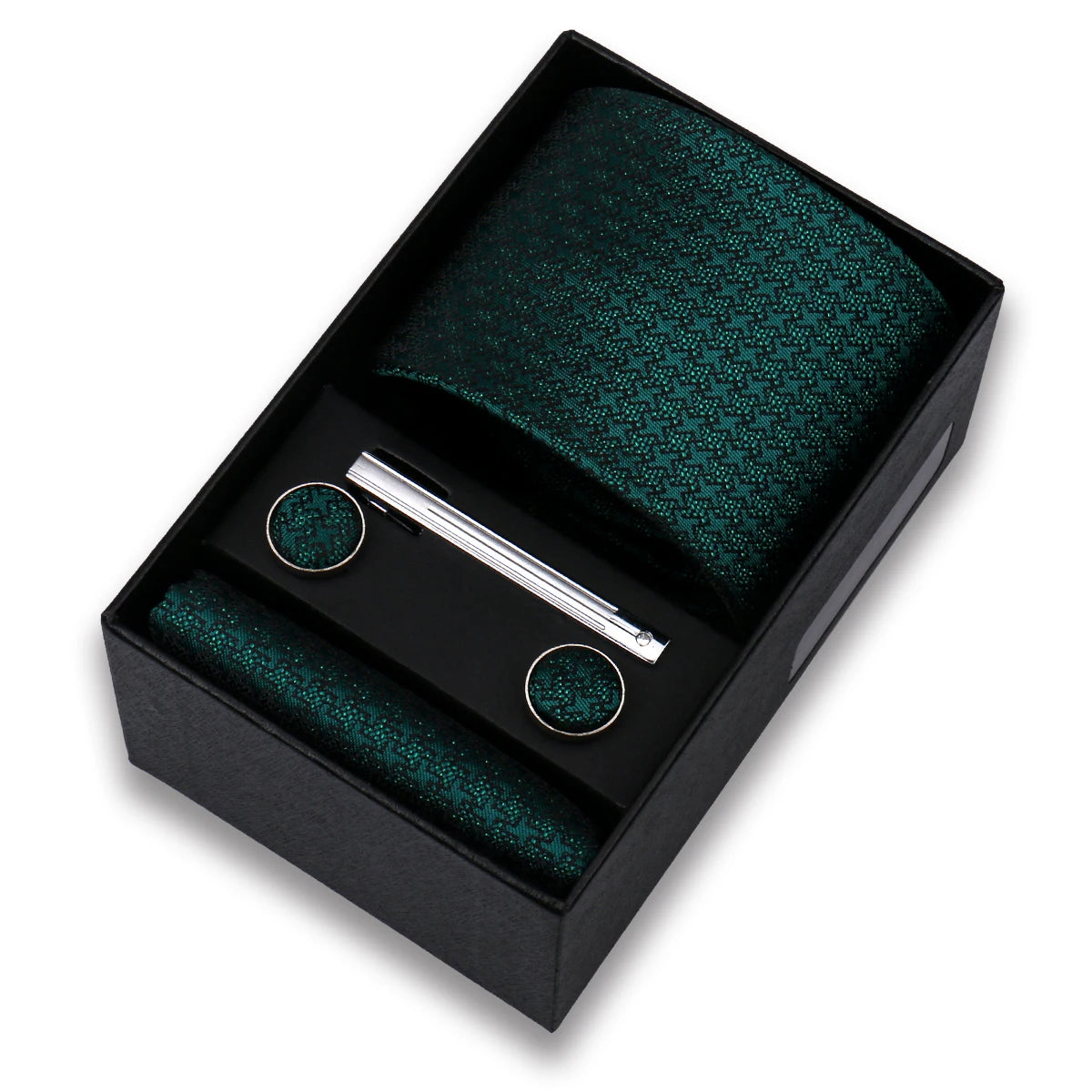 Tie Set For Men Silk Necktie Wedding Cufflinks Box Gift Tie Clip Men Pocket Square Necktie Luxury Business Wholesale Gravatas