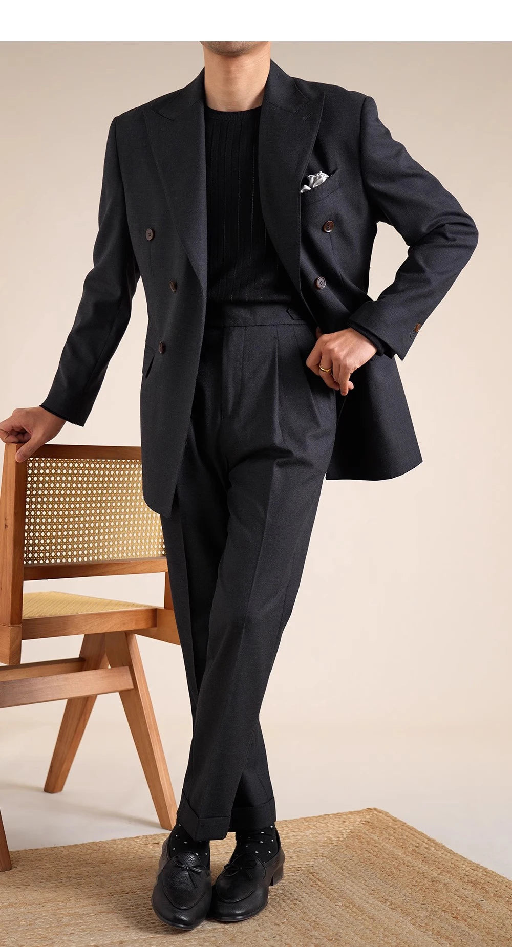 Double Breasted Wedding Suit Men Tuxedo Suit Smoking Homme Mariage Traje Novio 2024 Wool Italian Blazers Suit For Men's Business