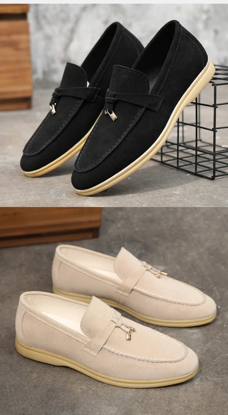 Fashion Men's Casual Shoes Genuine Suede Leather Men Classic British Style Tassels Loafers Moccasins Mens Outdoor Driving Flats