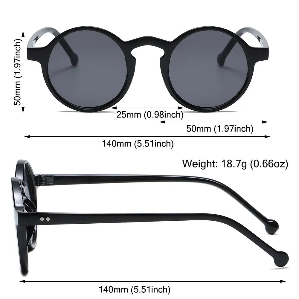 Luxury Round Sunglasses Women Brand Designer Vintage Small Frame Black Sun Glasses Korean Shades Driving Travel Eyewear UV400