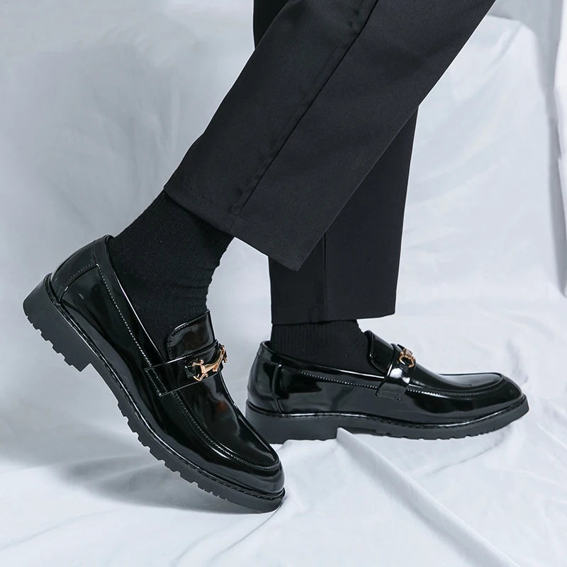 New Luxury Slip on Dress Shoes Men Genuine Leather Italian Loafer Shoes for Men Black Brown Brand Formal Oxford Men Casual Shoes