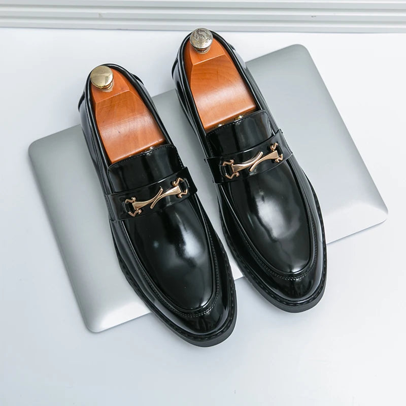 New Luxury Slip on Dress Shoes Men Genuine Leather Italian Loafer Shoes for Men Black Brown Brand Formal Oxford Men Casual Shoes
