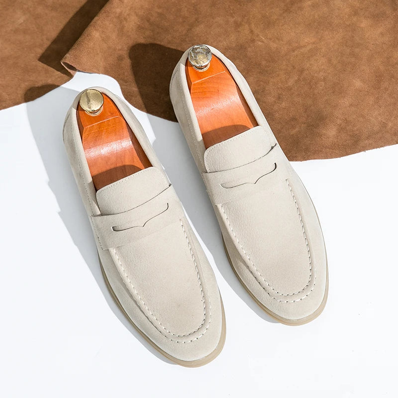 Spring New Classic Suede Loafers Men Casual Shoes Luxury Brand Mens Breathable Slip on Driving Shoes Nubuck Leather Moccasins