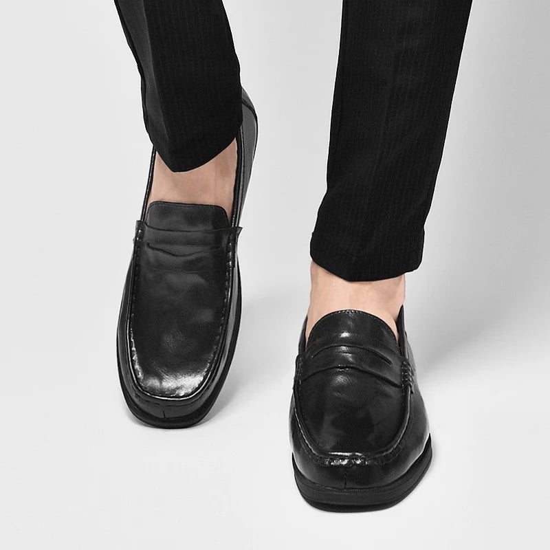 Genuine Leather Mens Loafers Handmade Casual Shoes for Men Slip on Flats Walking Shoe Breathable Man Driving Footwear Moccasins