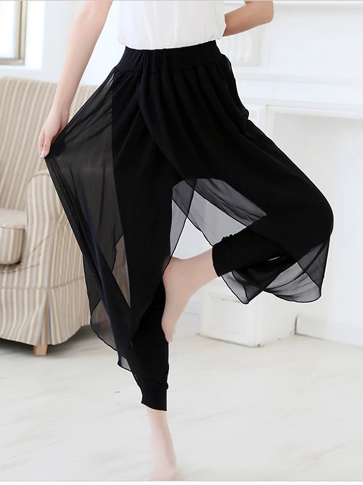 fashion ladies casual loose chiffon harem pants women pants black pantalon femme hot sale sarouel femme