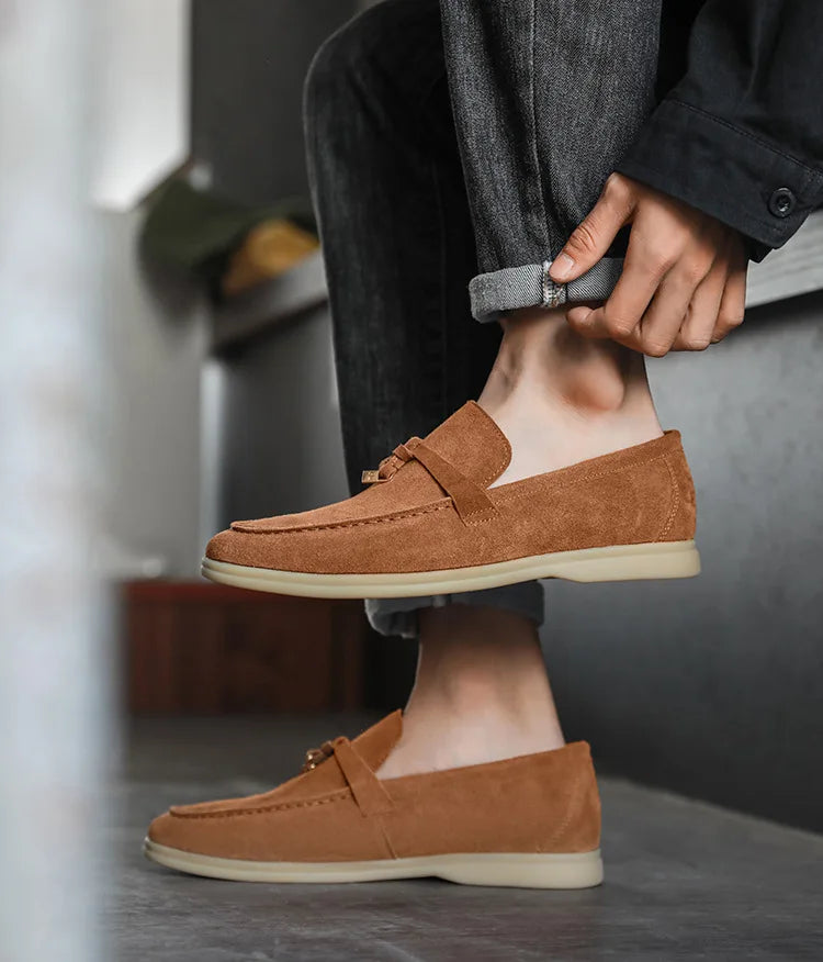 Fashion Men's Casual Shoes Genuine Suede Leather Men Classic British Style Tassels Loafers Moccasins Mens Outdoor Driving Flats