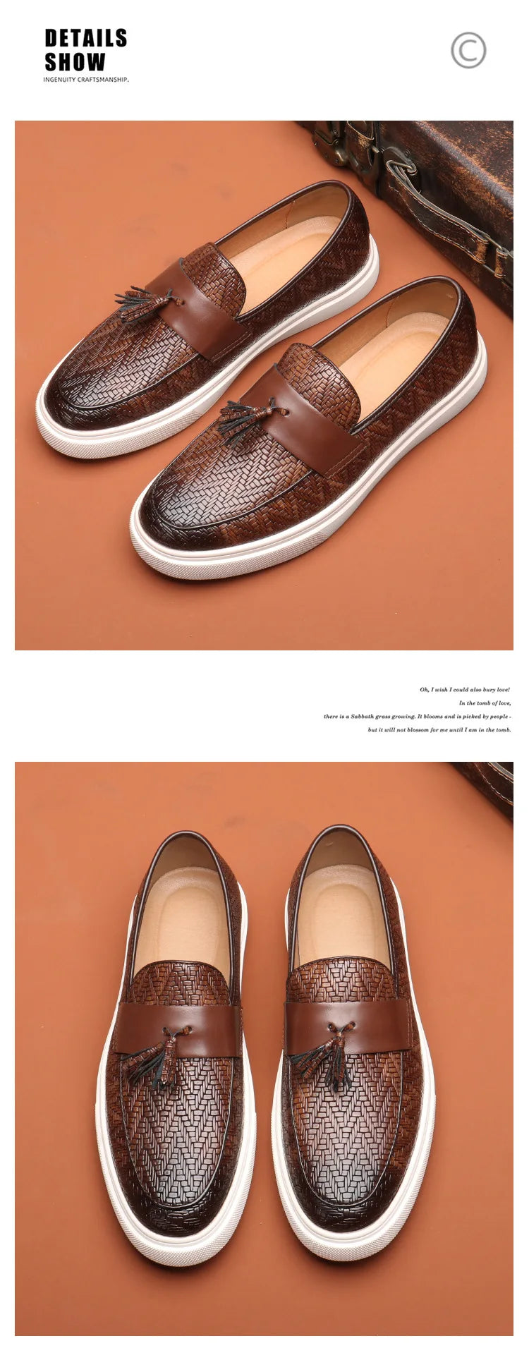 New Fashion Leather Men Party and Wedding Casual Loafers Italian Men's Dress Shoes Comfortable Breathable Men Shoes Big Size 46